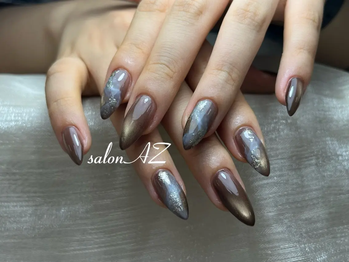 ネイル アートネイル 長さ出し フットネイル フレンチネイル ジェルネイル ハンドネイル salon AZのネイルデザイン