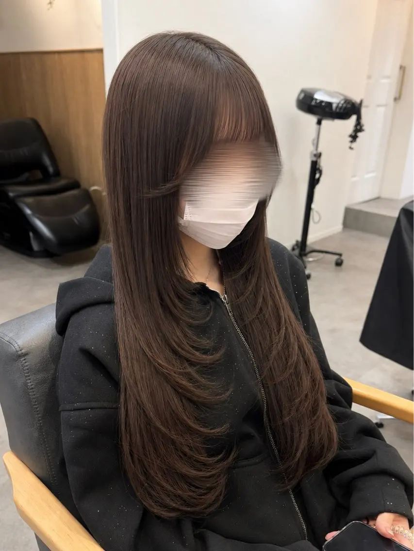 ロング パーマ ヘアアレンジ 髪質改善 ロング 縮毛矯正 トリートメント ストレートパーマ カット 縮毛矯正 トリートメント 縮毛矯正/シール エクステ/艶髪ひふみのヘアスタイル