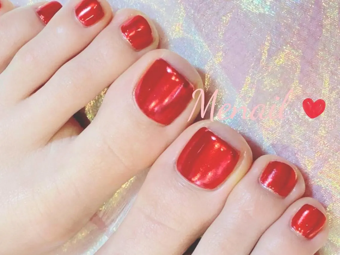 フットネイル特集❤️ワンカラー5000円/ミラーネイル/マグネット追加可能✨の写真