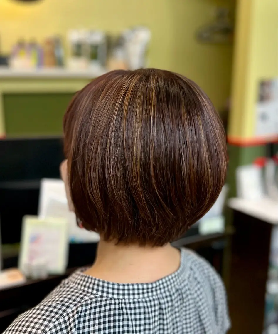 ショート オレンジブラウン ハイライト カット ヘアカラー ハイライト/艶カラー /レイヤー🌼阿部のヘアスタイル
