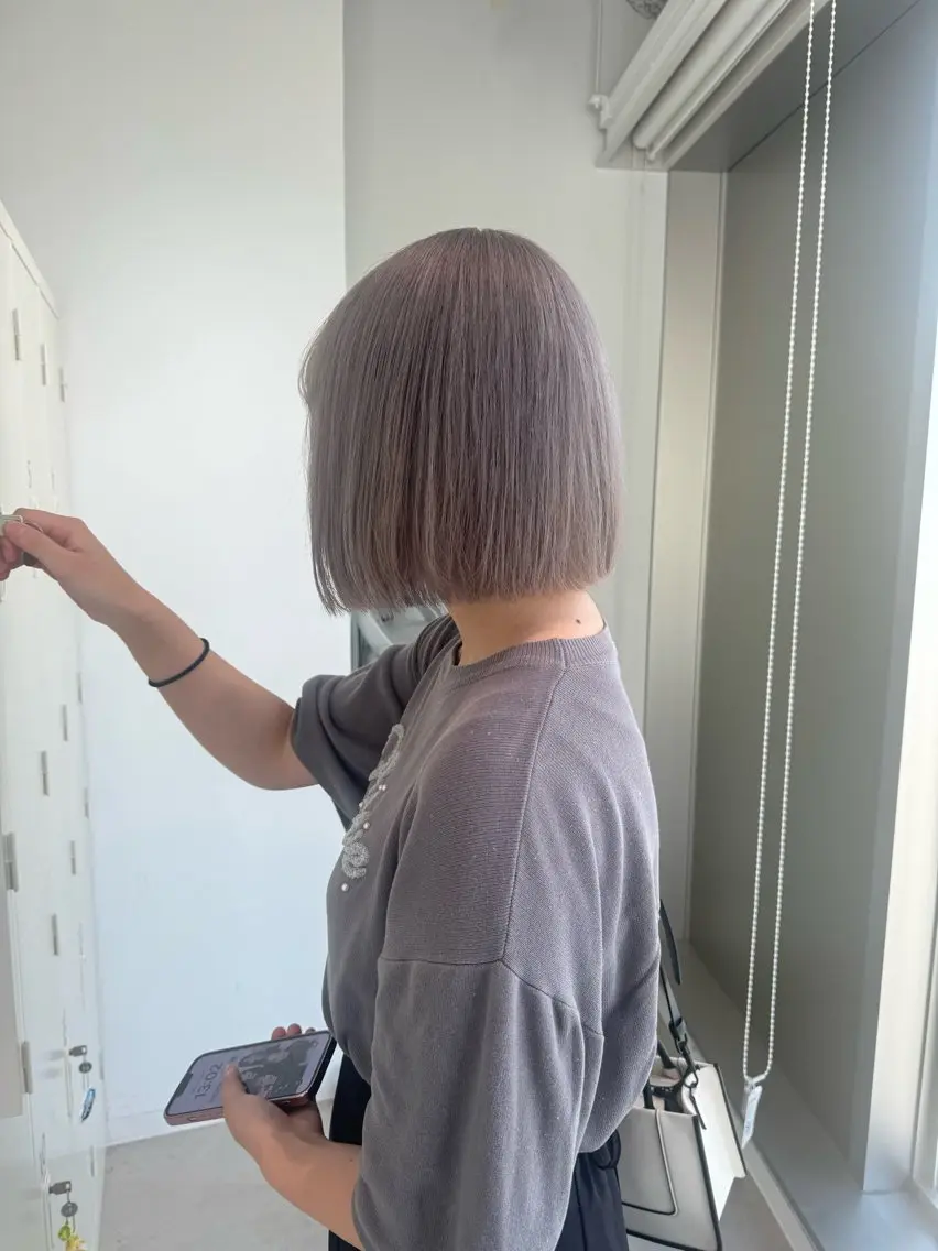 ショート カラー ヘアカラー トリートメント 店長 MANAMI /ブリーチ/骨格ボブのヘアスタイル