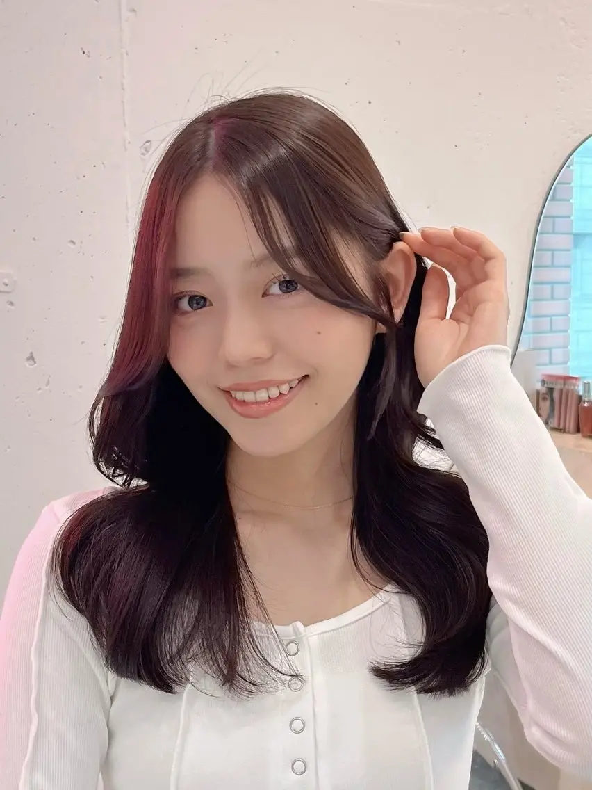 セミロング カラー パーマ ヘアアレンジ メンズ キッズ 北千住/小顔レイヤー /顔まわり/西慶太朗のヘアスタイル