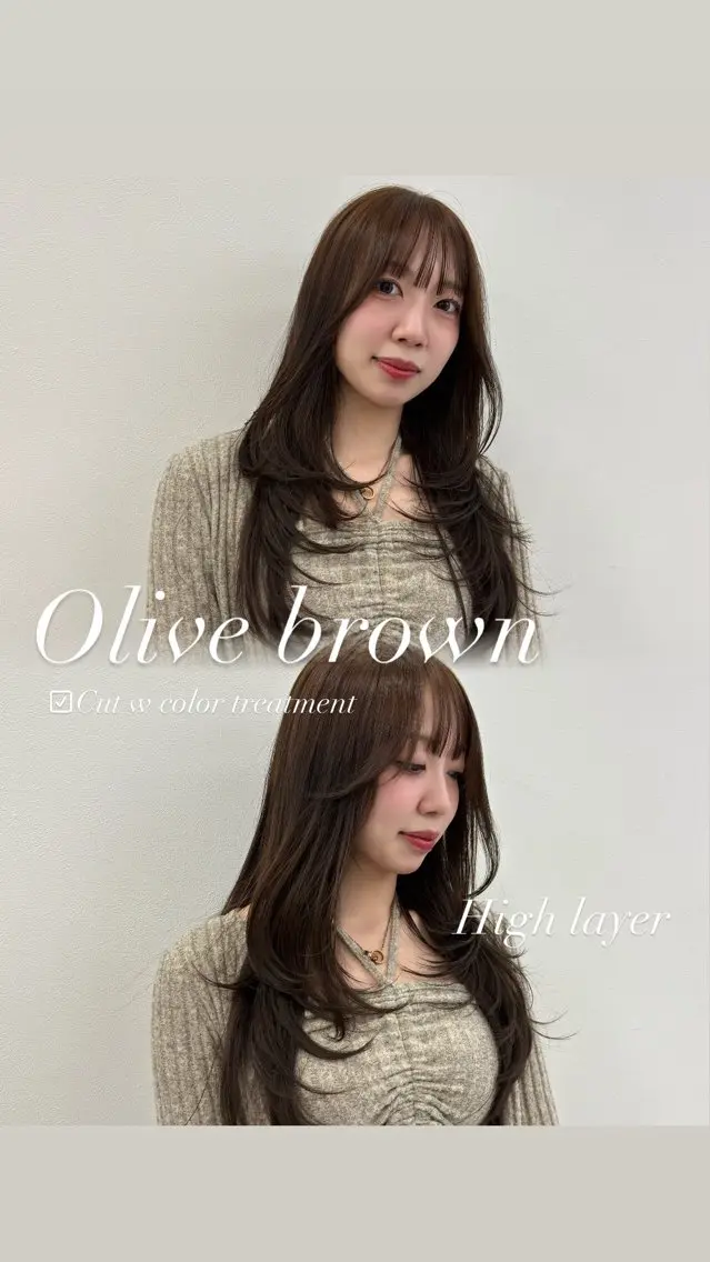 ロング カラー 抜け感レイヤー︴ ニュアンスカラーのヘアスタイル