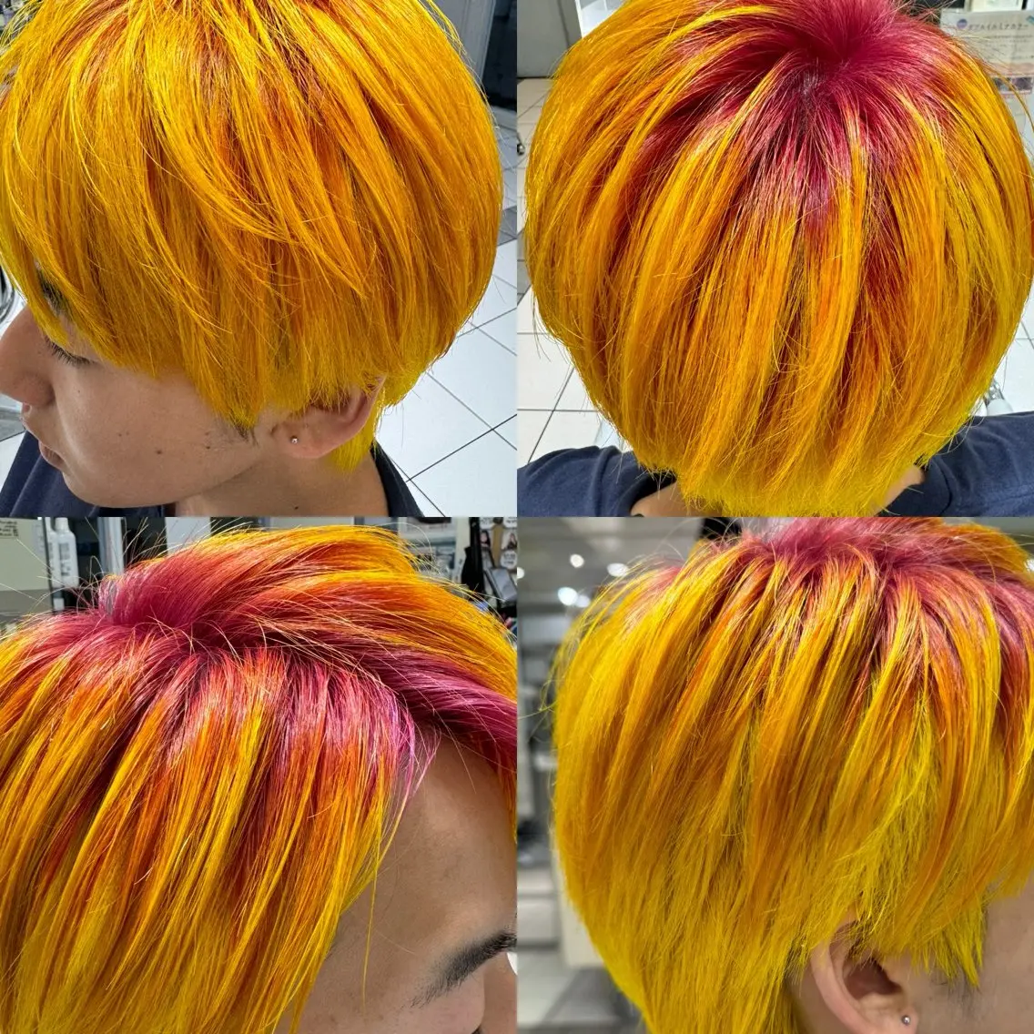 ショート カラー メンズ ショートレイヤー メンズブリーチ ブリーチ デザインカラー 髪質改善 茅ヶ崎 IHHI✂️⸒⸒堀のヘアスタイル