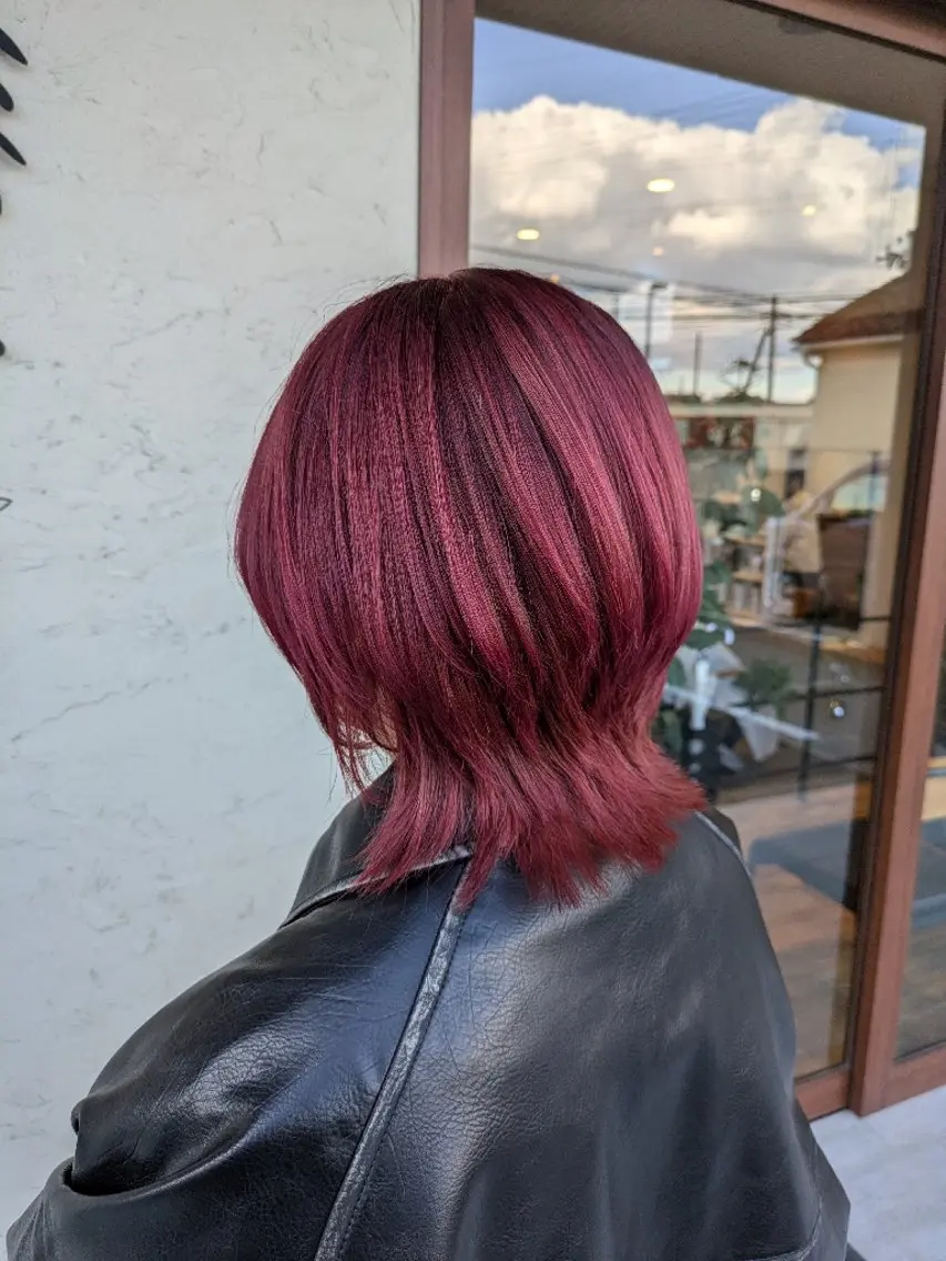 カラー ブリーチ レッドカラー 中谷　千鶴 ◎ブリーチカラー得意のヘアスタイル