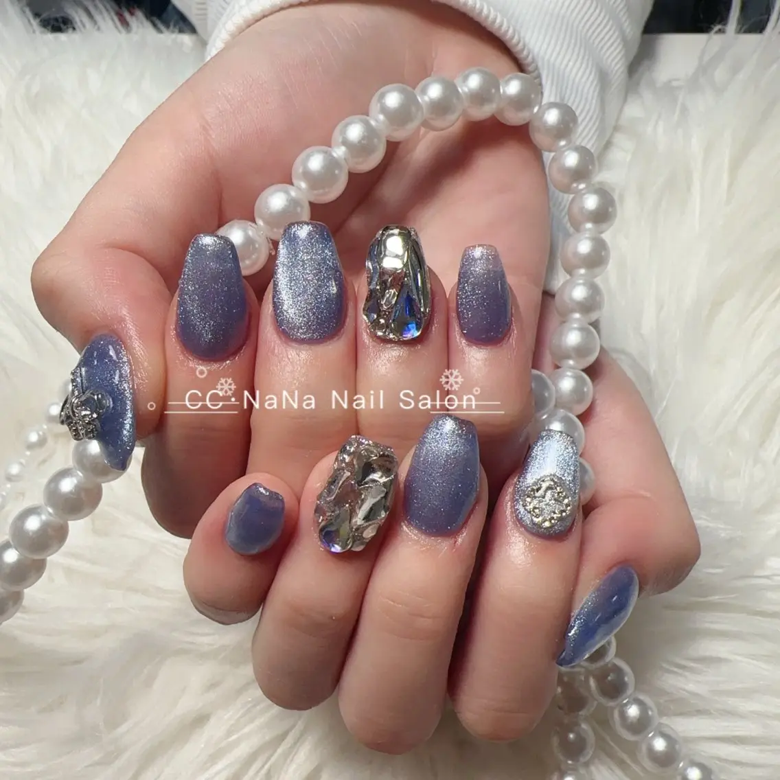 ネイル ハンドネイル 💎CC・NaNa 韓国風ネイル🌙Cのネイルデザイン