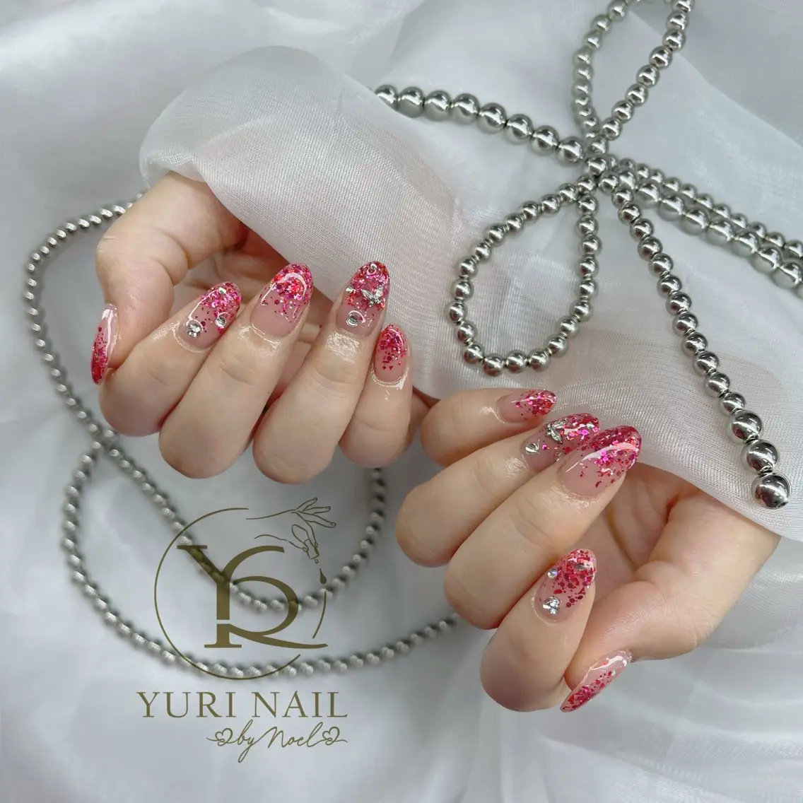 ネイル チークネイル フットネイル フレンチネイル グラデーション キラキラネイル ハンドネイル フットネイル ハンドケア YURI Nail Funabashiのネイルデザイン