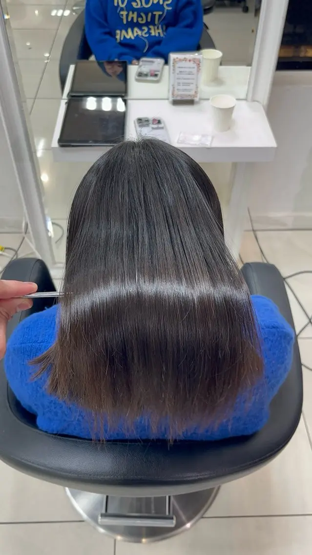 ミディアム パーマ カット 縮毛矯正 縮毛矯正指名No.1 艶カラー/SHIMAのヘアスタイル