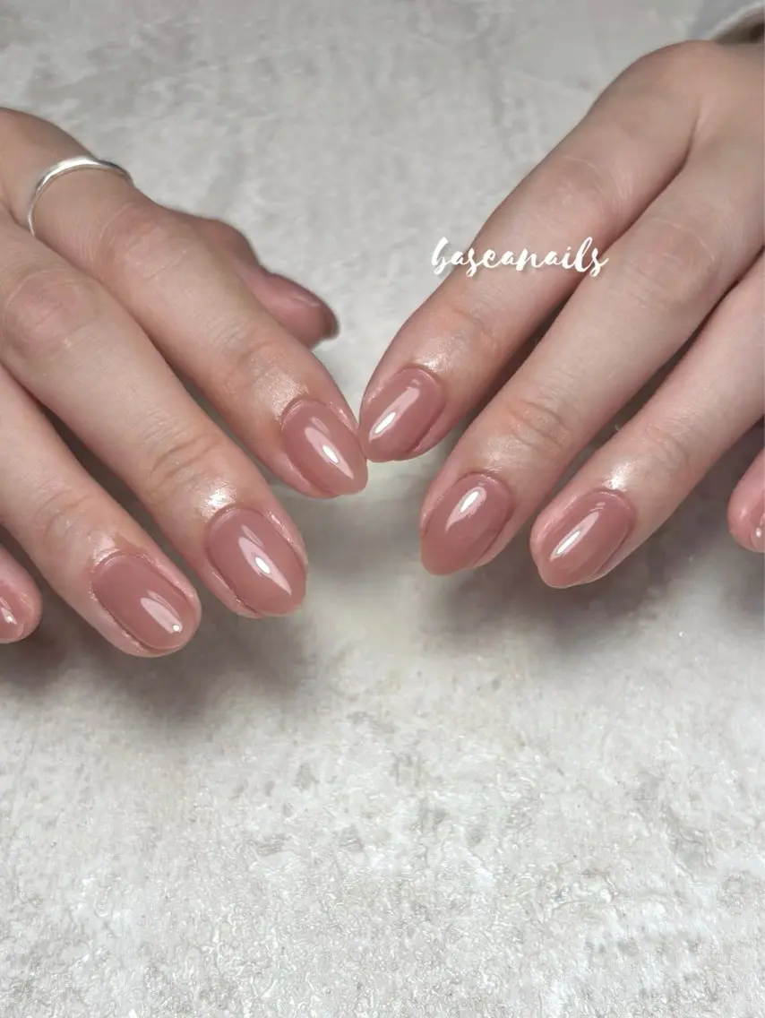 ネイル ワンカラーネイル ハンドネイル 枚方 Basea nails Minaのネイルデザイン