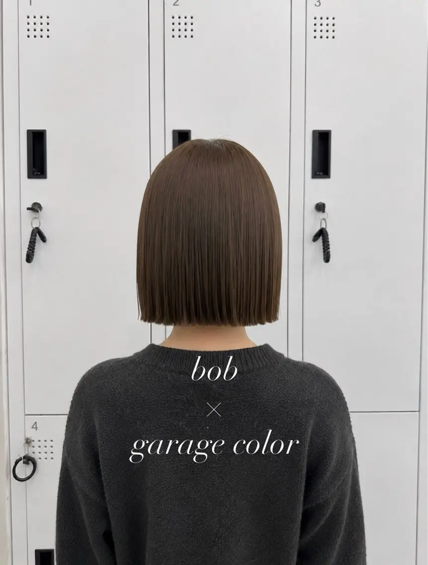 ショート 切りっぱなしボブ ボブ カット ヘアカラー トリートメント 地毛風縮毛矯正/ボブ しがきれいのヘアスタイル