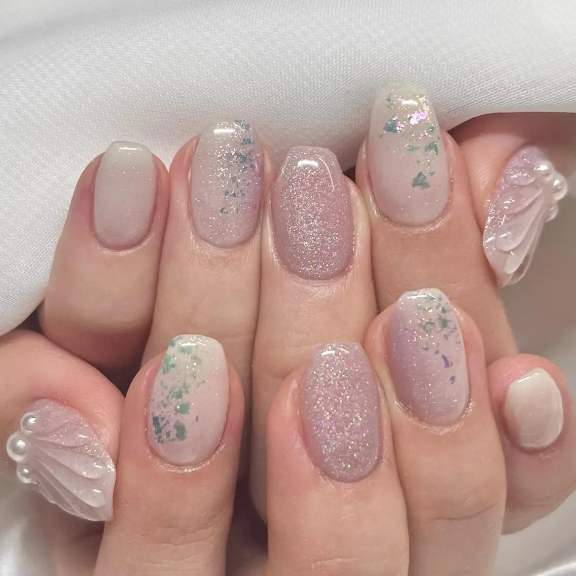 ネイル アートネイル ガーリー キラキラネイル ラメ(グリッター) ぷっくりネイル Vogustys Nail 山田のネイルデザイン