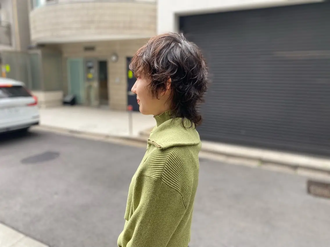 ミディアム パーマ ミディアムパーマ ウルフカット 💐外国人風ヘア💐 ハイライト　Risaのヘアスタイル