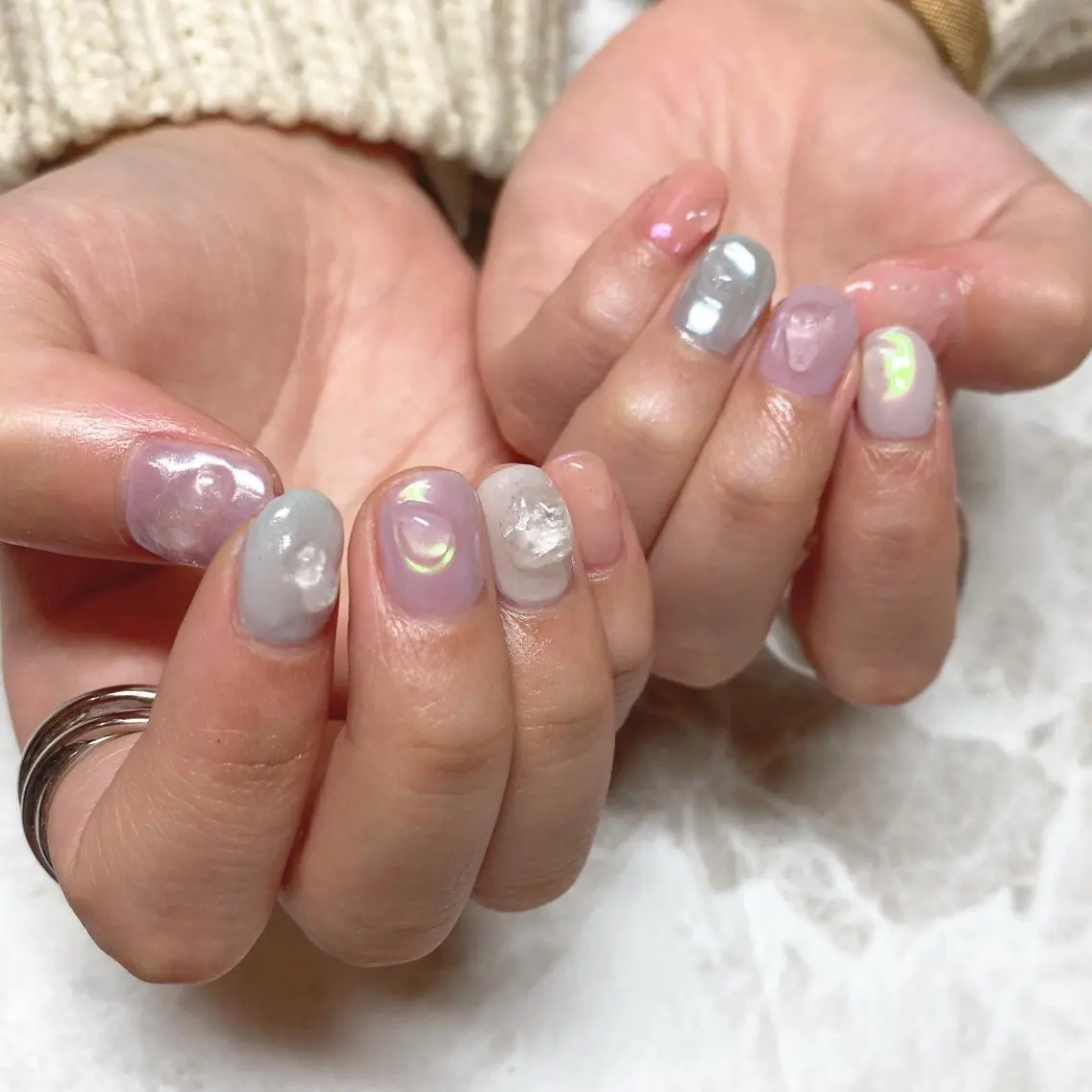 ネイル オーロラネイル ミラーネイル clocln  / Suzukaのネイルデザイン