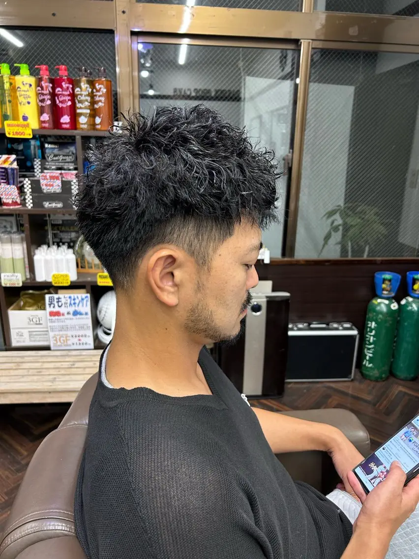 ショート パーマ メンズ モデル募集中‼️ 安座間💈のヘアスタイル