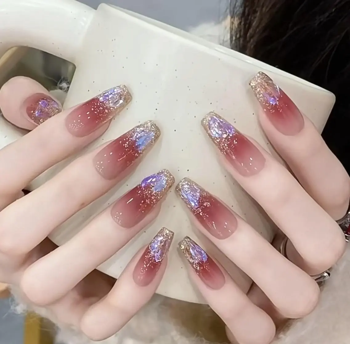 ネイル アートネイル 長さ出し ネイルチップ Queen‘s なんのネイルデザイン