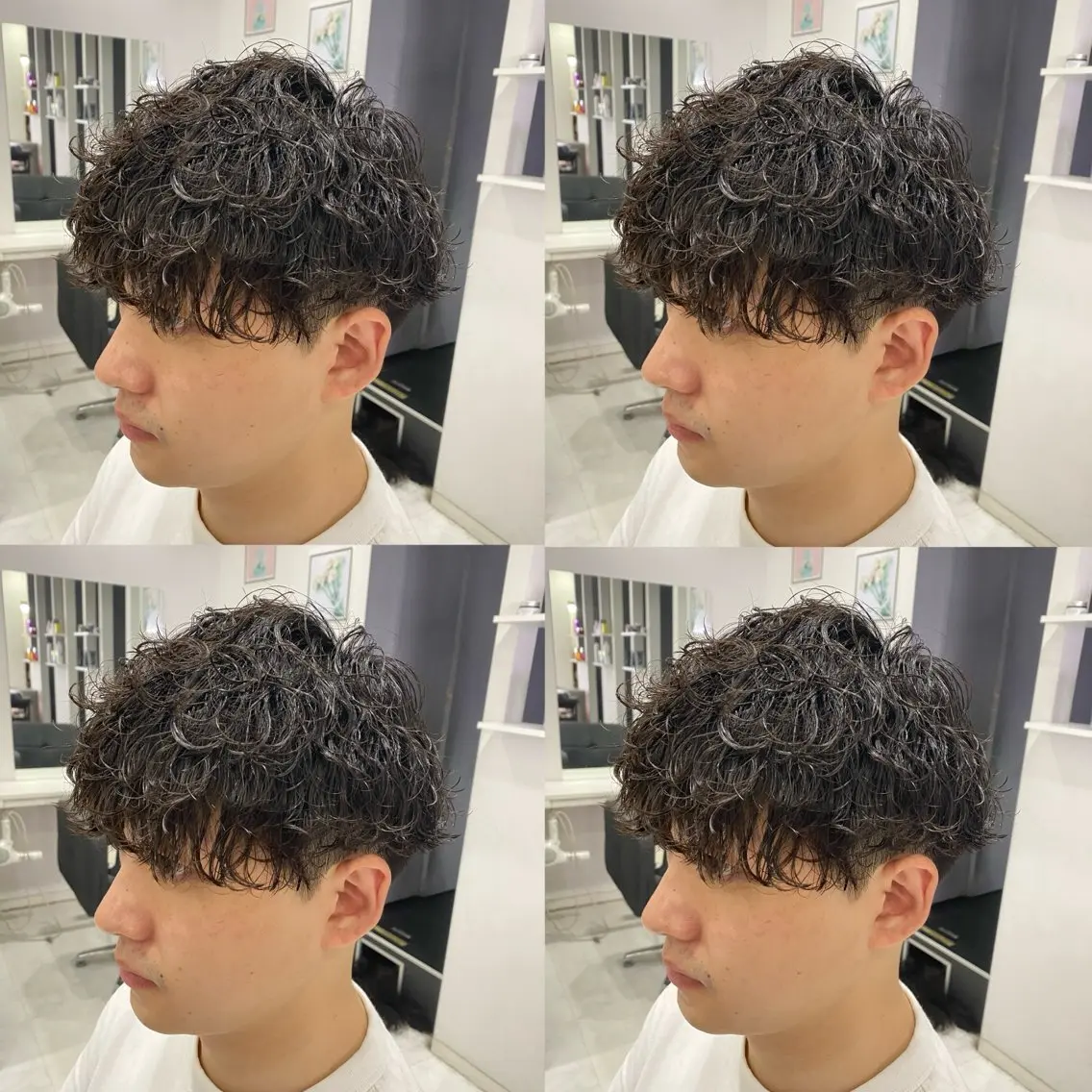 ミディアム パーマ メンズ カット パーマ 🟣メンズパーマ 川端 永遠🟣のヘアスタイル