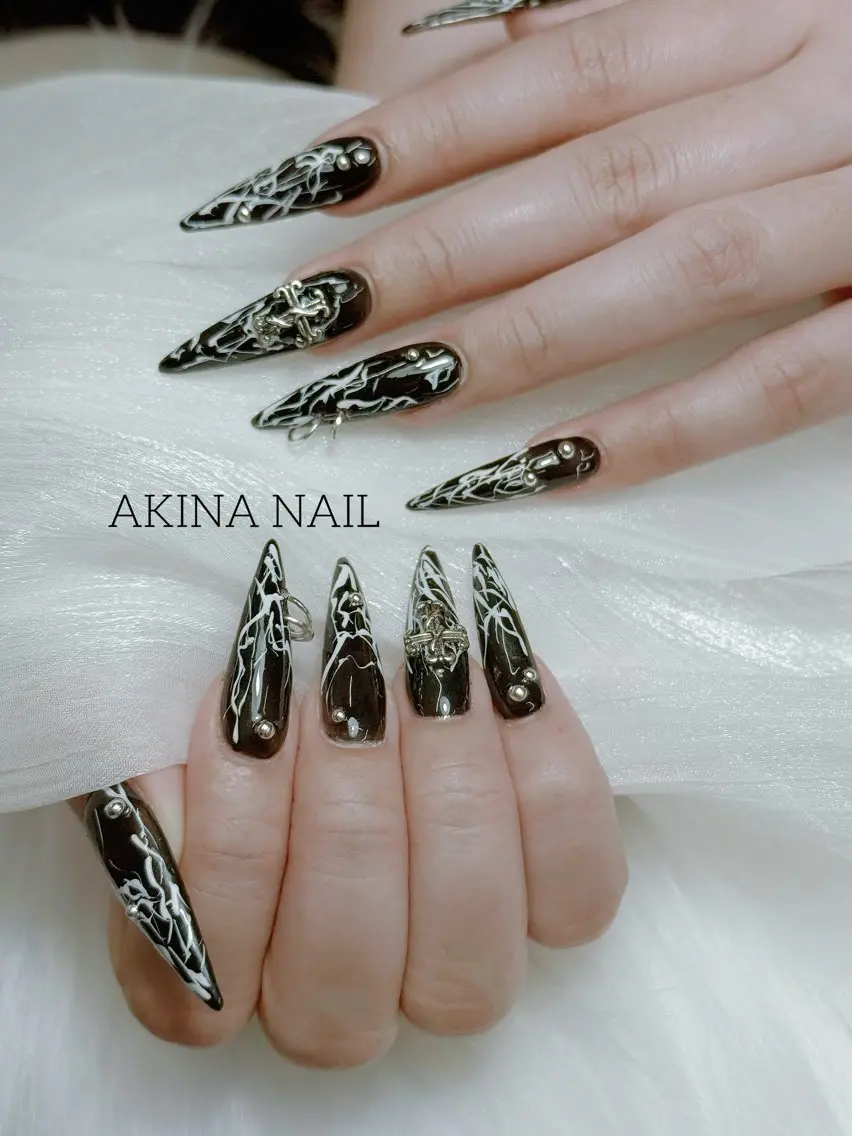 ロング ハンドネイル Akina Nail 亀戸のネイルデザイン