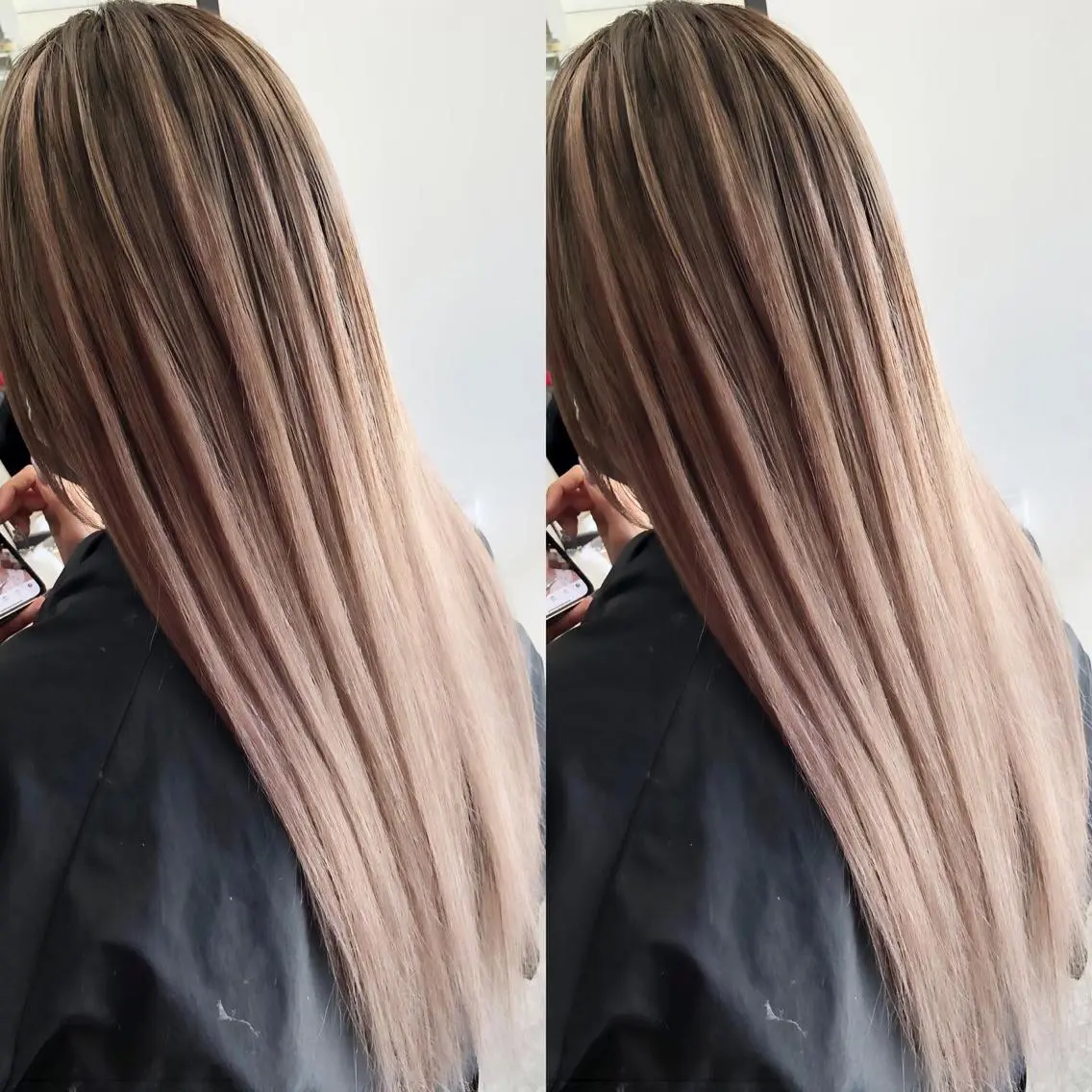 ロング カラー ヘアアレンジ シールエクステ バレイヤージュ ブルーカラー ブラウンカラー デザインカラー レイヤー/エクステ alpha下妻のヘアスタイル