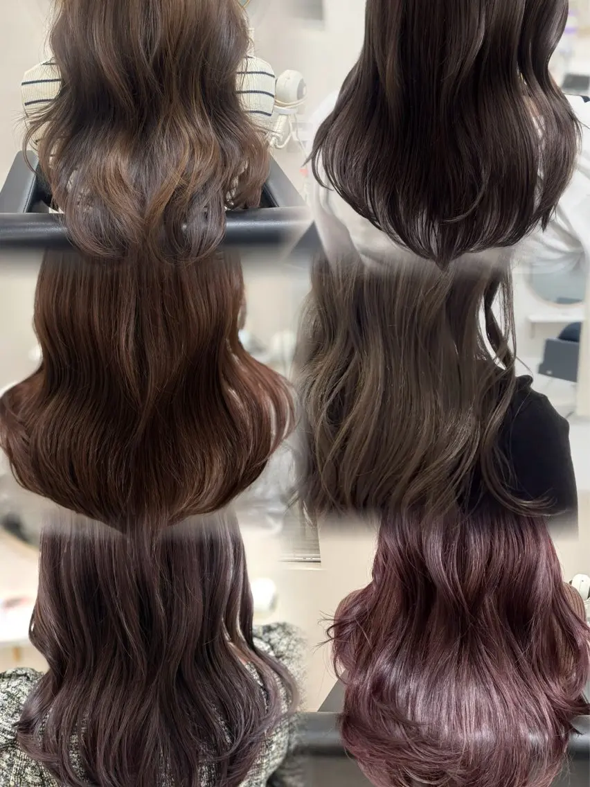 ロング カラー カット ヘアカラー トリートメント レイヤーカット🍒韓 国ヘア🍒ひかりのヘアスタイル
