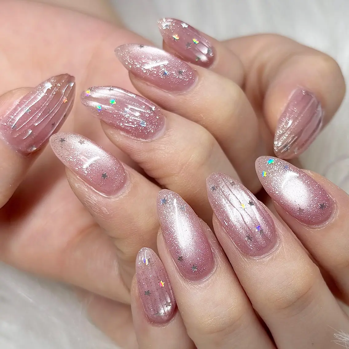 ネイル フラッシュネイル フラッシュマグ キラキラネイル ニュアンスネイル ぷっくりネイル ハンドネイル etoile filanteのネイルデザイン