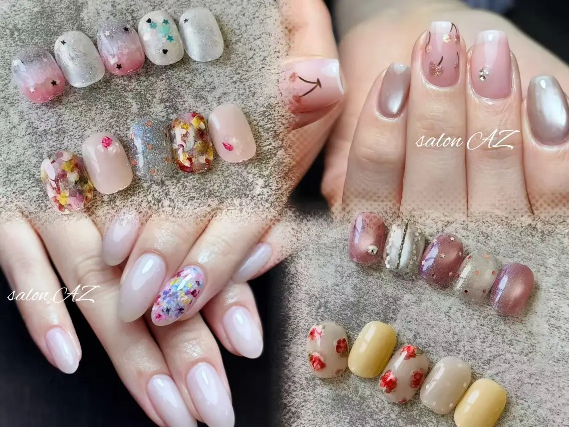 ネイル アートネイル フットネイル フレンチネイル マグネットネイル 持ち込み salon AZ NANAのネイルデザイン