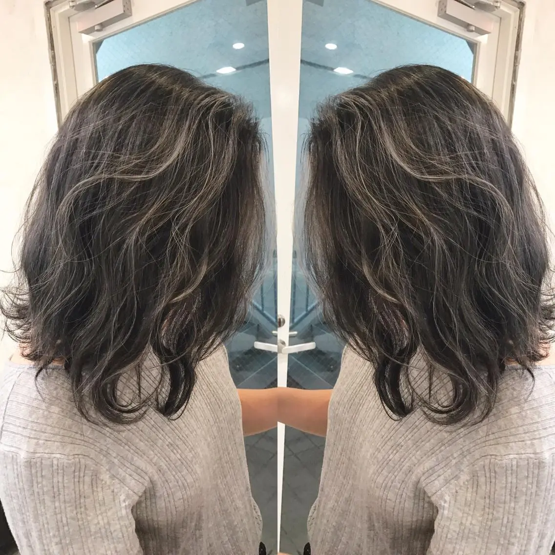 ミディアム カラー ヘアアレンジ ヘアカラー トリートメント 縮毛矯正 髪質改善寺坂雄飛💐のヘアスタイル