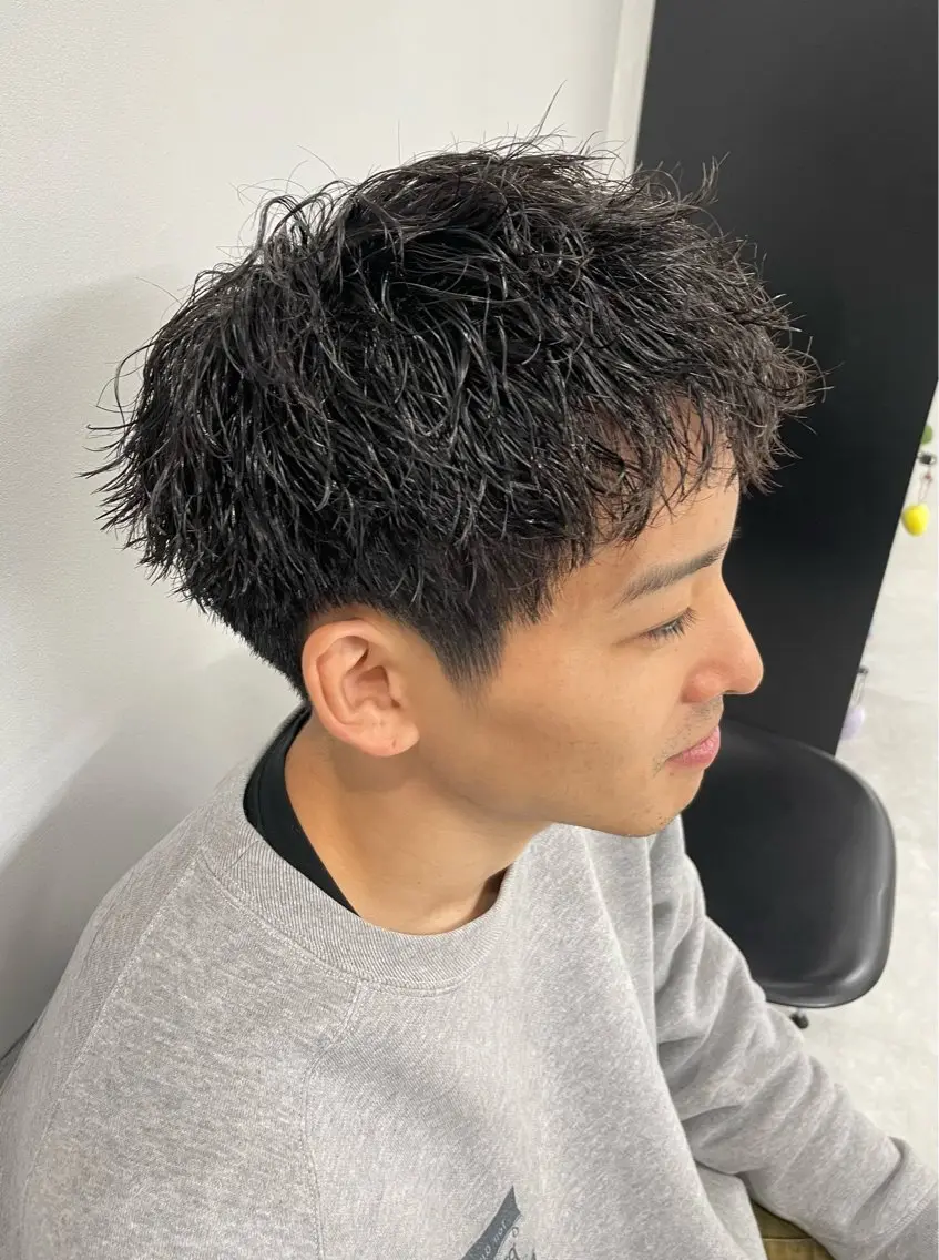 パーマ メンズ カット パーマ トリートメント ヘアセット メンズモテパーマ💙 fuwaのヘアスタイル