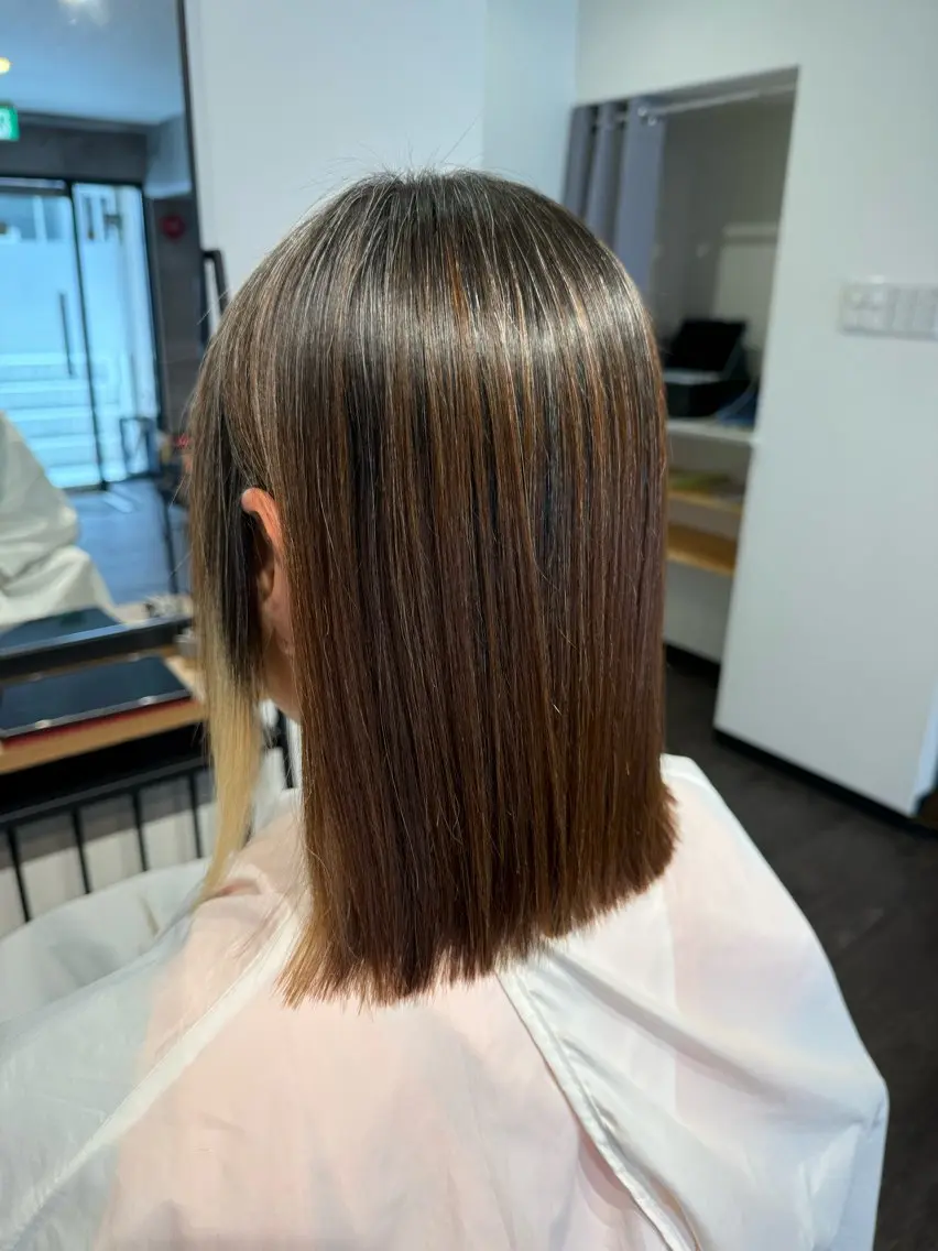 ミディアム 縮毛矯正 岩田 峻佑のヘアスタイル