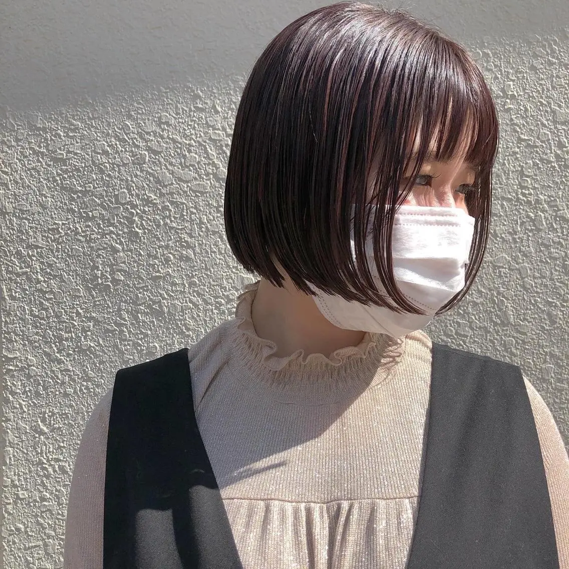 ショート カット 縮毛矯正 トリートメント ボブ♡柔らかいカラー 實松栞理のヘアスタイル