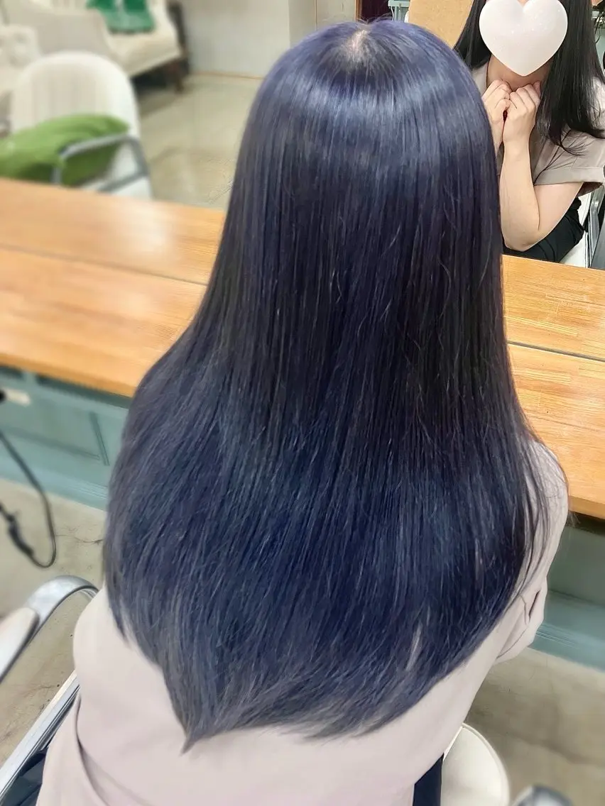 ロング カラー ブルーカラー ネイビーカラー レイヤーカット 似合わせ×透明感 カラー🤍MAOのヘアスタイル
