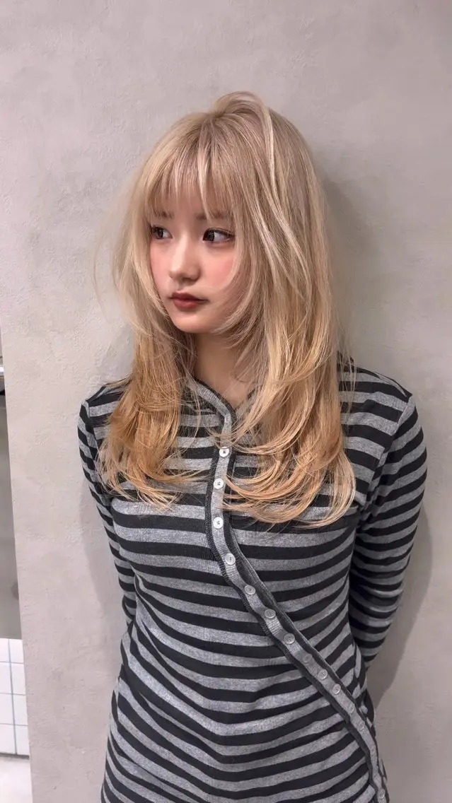 ロング ハッシュカット ハイレイヤー レイヤーカット Yuta✂︎ 韓国レイヤー🪽のヘアスタイル