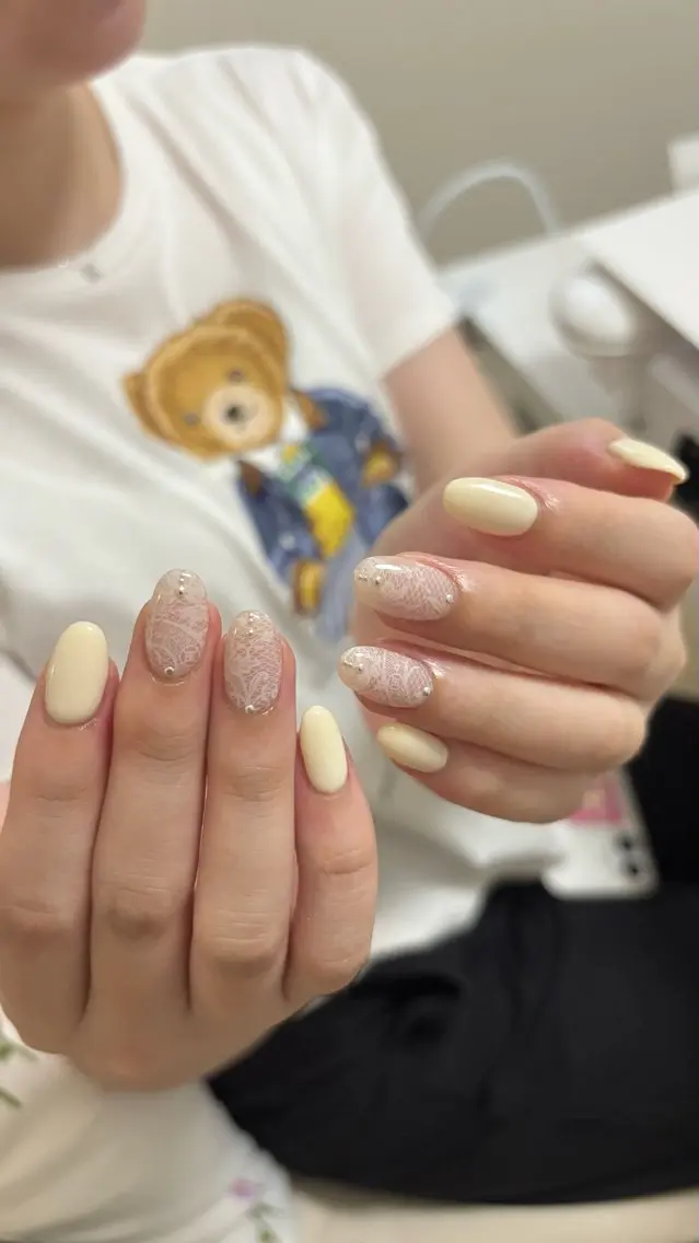 ネイル レース 黄色 ハンドネイル moufu.nail /sayaka 本町のその他イメージ