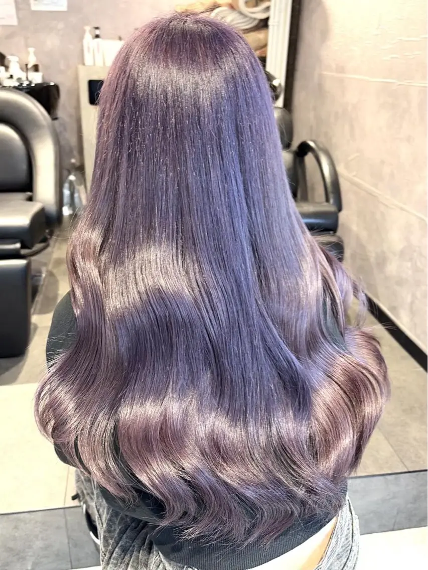 ロング カラー ブリーチ ラベンダーカラー 🩶縮毛矯正/カラー /大宮/あやね⛓🩶のヘアスタイル