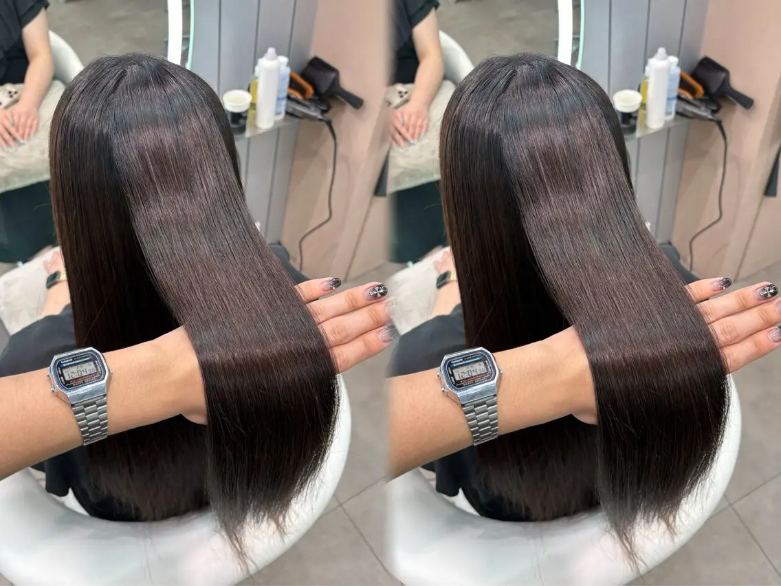 ロング ヘアアレンジ アッシュ ボブ くびれヘア 顔まわりレイヤー 顔周りカット カット 縮毛矯正 トリートメント ヘアセット 大宮‎縮毛矯正🩵 レイヤー　佐藤和のヘアスタイル
