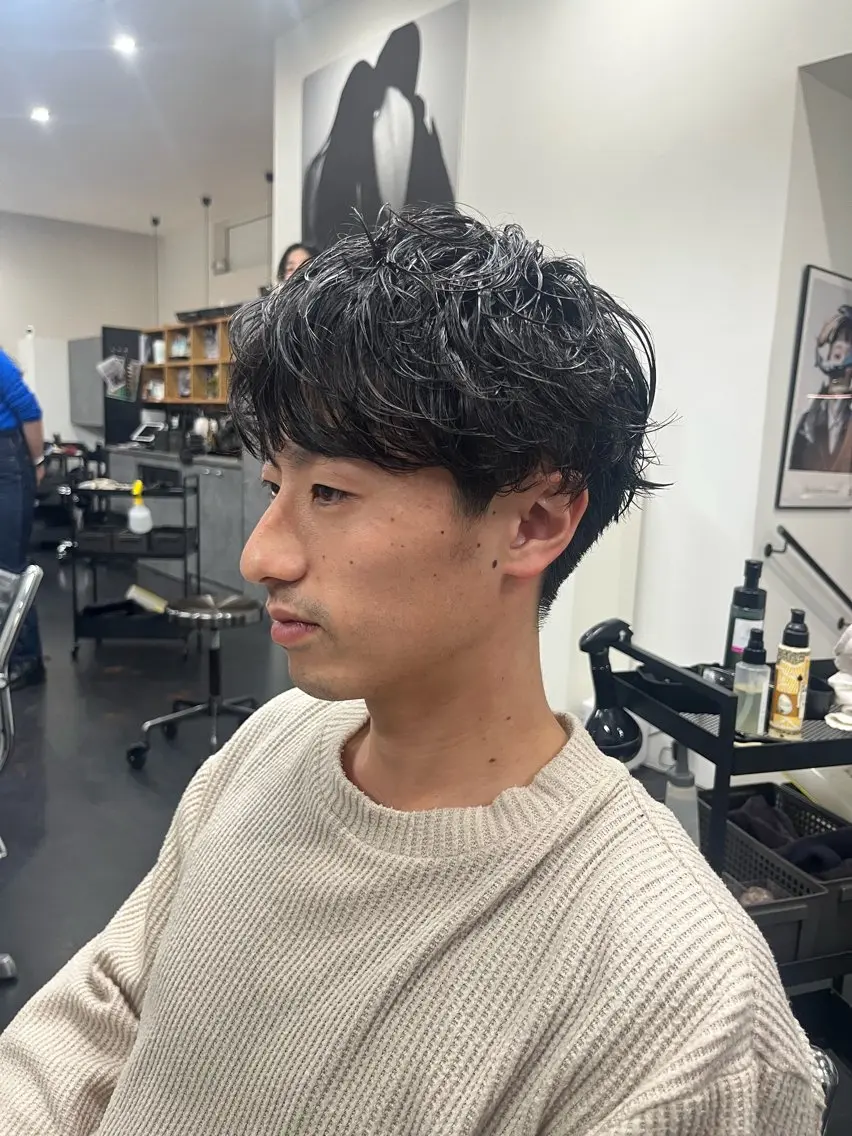 ショート パーマ メンズ メンズパーマ スパイラルパーマ カット パーマ パーマ/縮毛矯正 揚村武斗のヘアスタイル