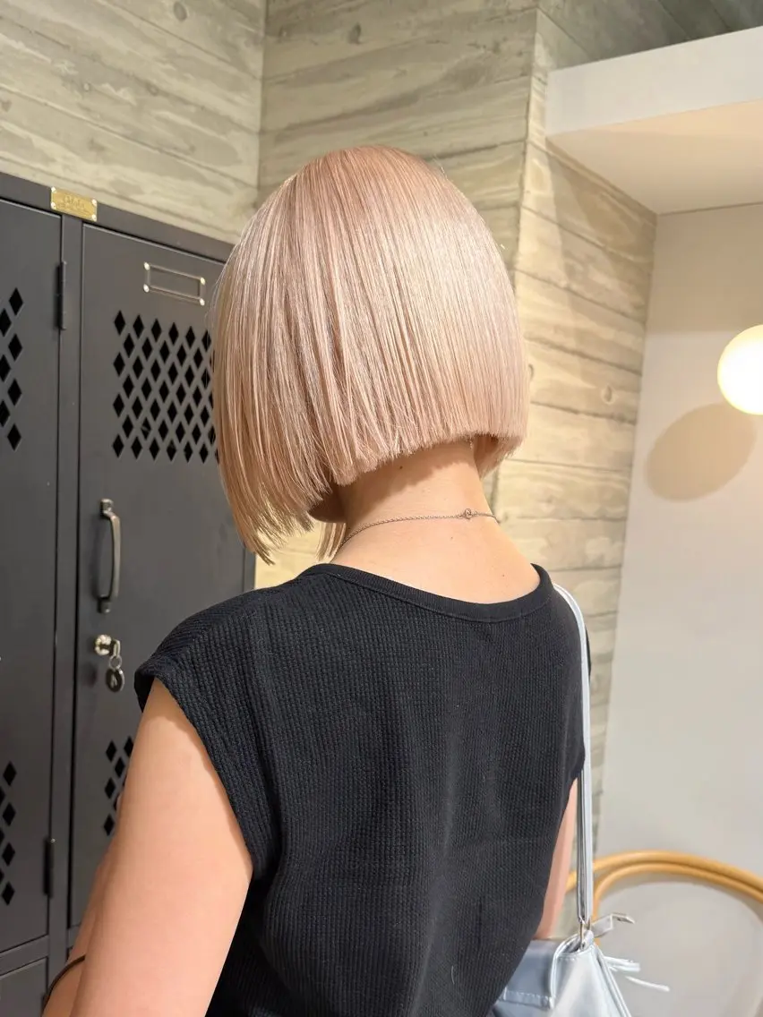 ミディアム カラー ヘアカラー 色落ち綺麗透明感カラ /ボブ/ナカツヒカルのヘアスタイル