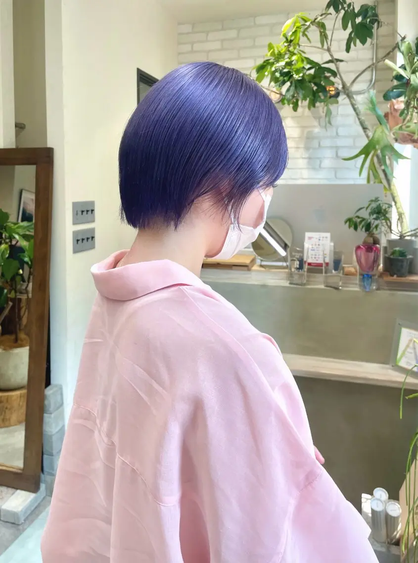 カラー ブリーチ ブルーカラー 透明感カラー ラベンダーカラー バイオレットカラー ヘアカラー トリートメント カノン/透明感カラー /酸性ストレートのヘアスタイル