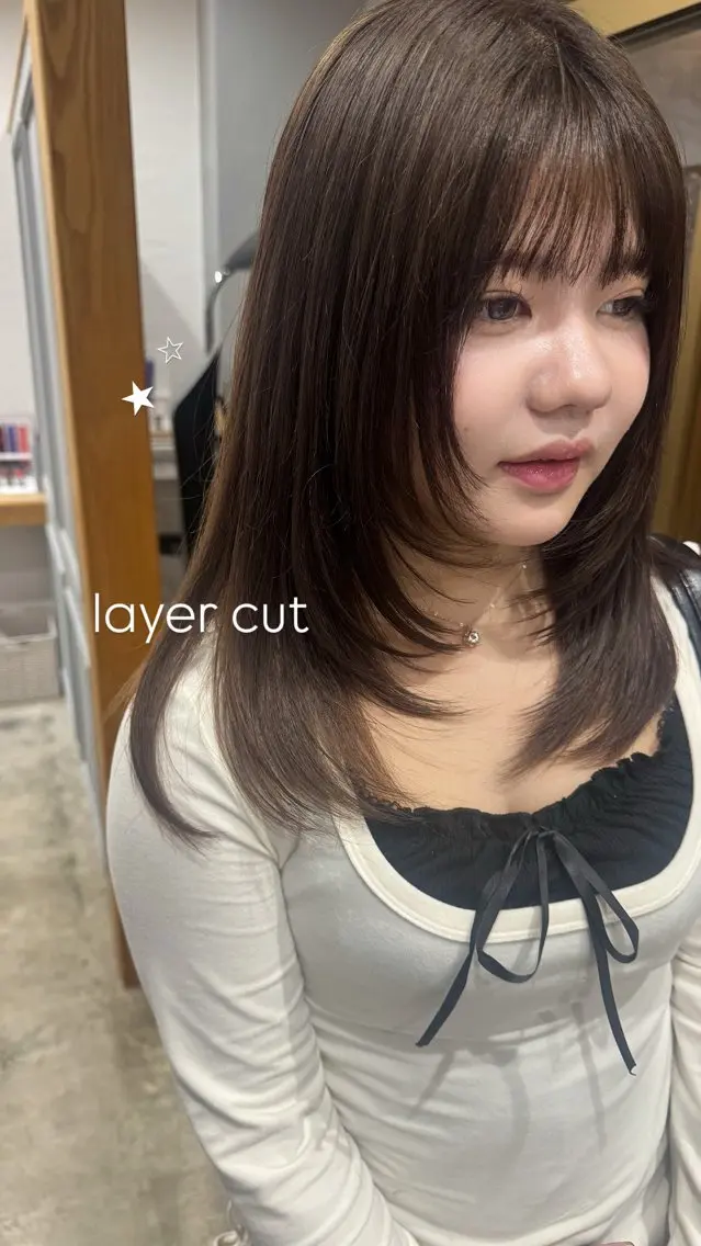 ミディアム カット ヘアカラー トリートメント miloc🫧 MOMOYOのヘアスタイル