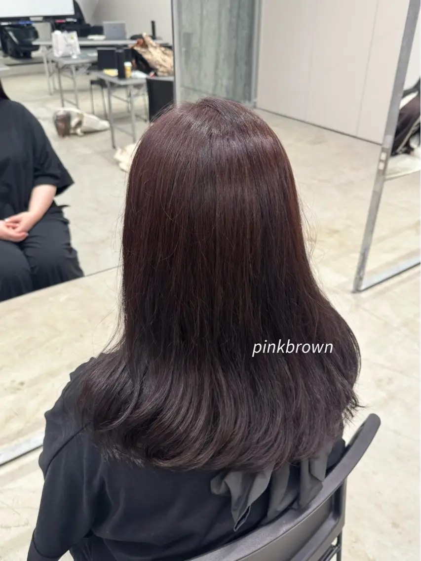 ロング カラー ブラウンカラー ピンクカラー ピンクブラウン ヘアカラー 西川 来夢のヘアスタイル
