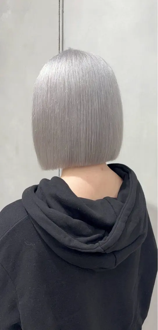 ミディアム ボブ カット ヘアカラー トリートメント 渋谷ハイトーン/ デザインカラー阿部のヘアスタイル