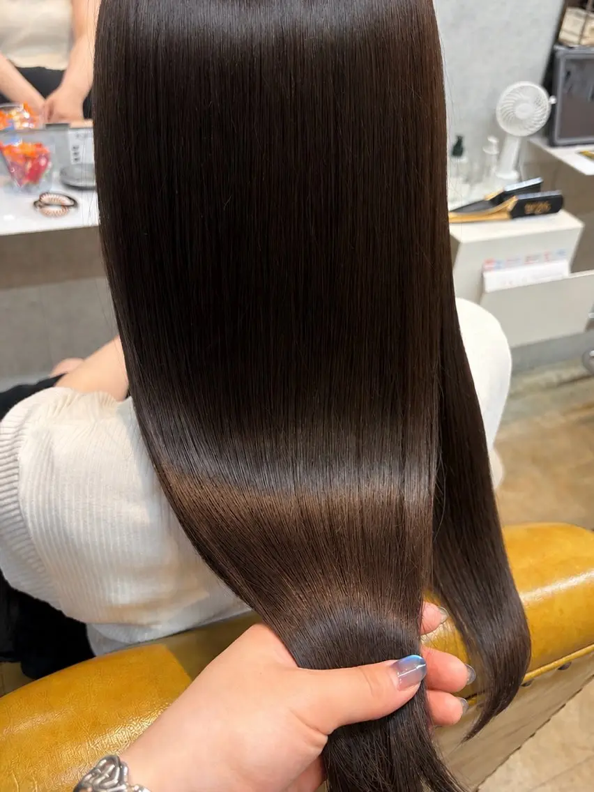 ロング カット 縮毛矯正 🖤里央愛🖤 カットモデル募集中のヘアスタイル