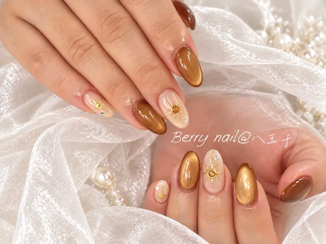 ミディアム ハンドネイル berry nail jrネイリストのネイルデザイン