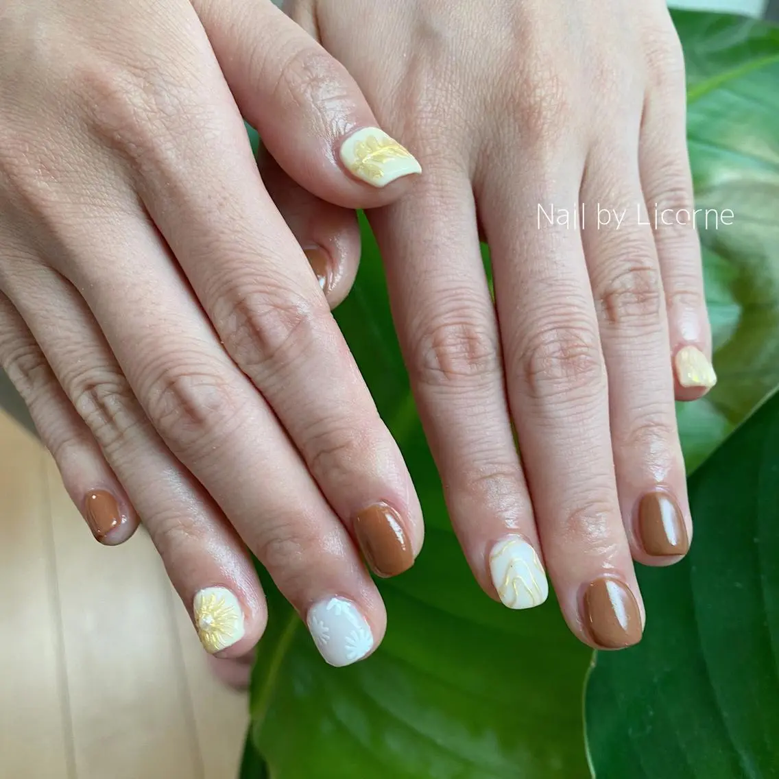 ネイル アートネイル オーロラネイル フレンチネイル 氷ネイル・うるうるネイル マグネットネイル ハンドネイル Nail by Licorneのネイルデザイン
