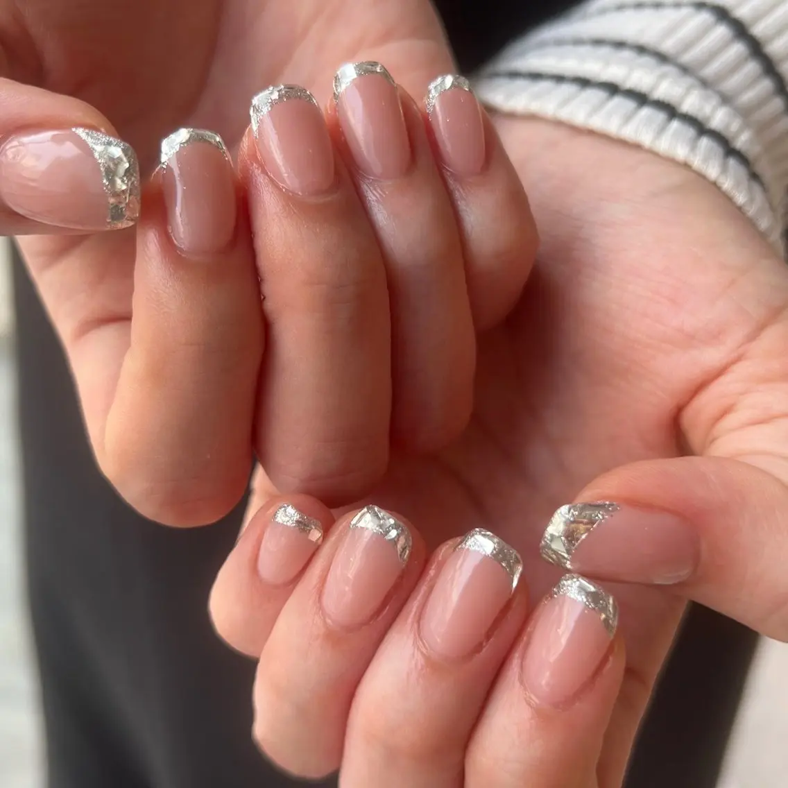 ネイル フレンチネイル ガラスフレンチ ハンドネイル are you nailのネイルデザイン