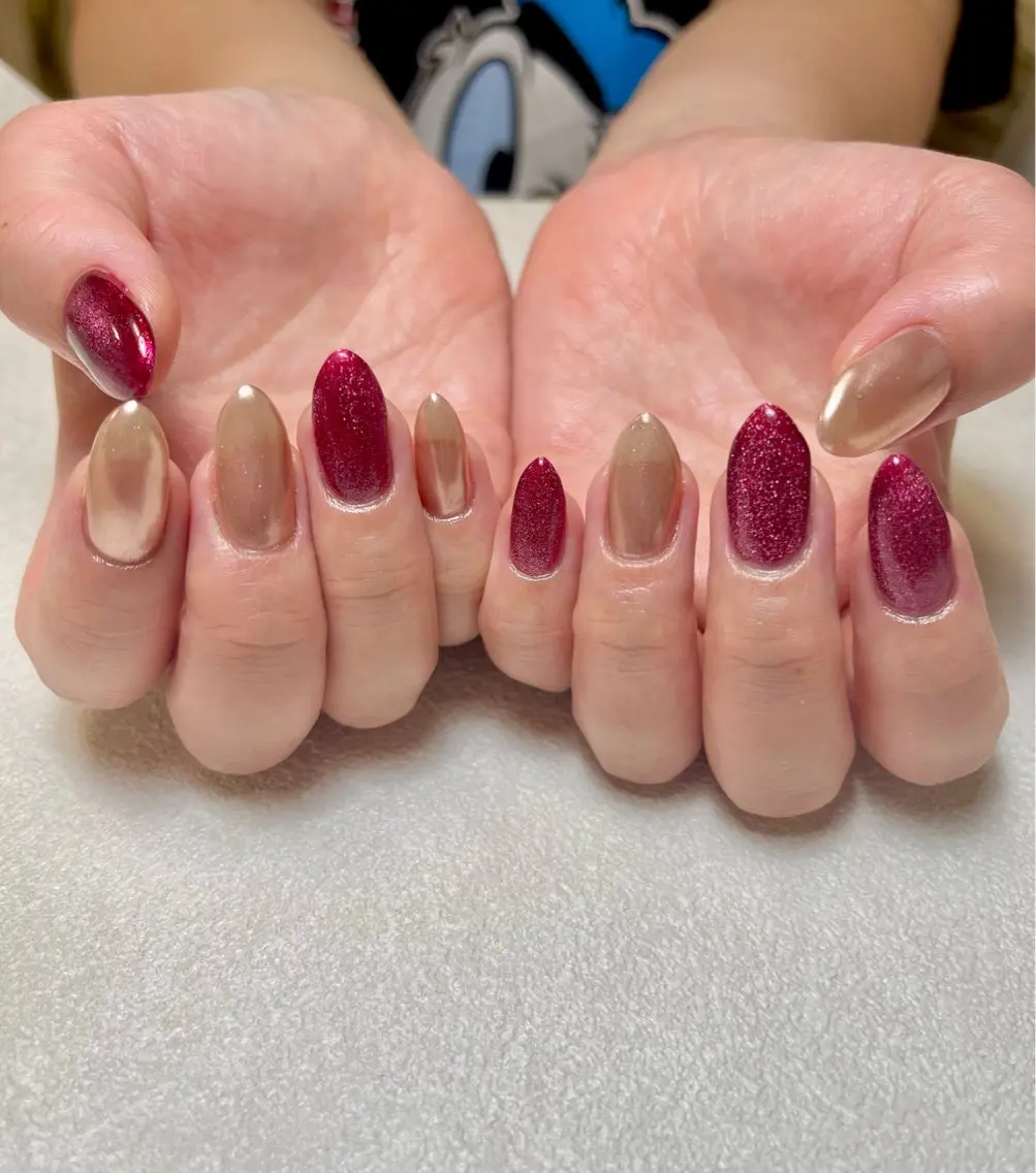 ネイル マグネットネイル ミラーネイル ハンドネイル nail room.のネイルデザイン
