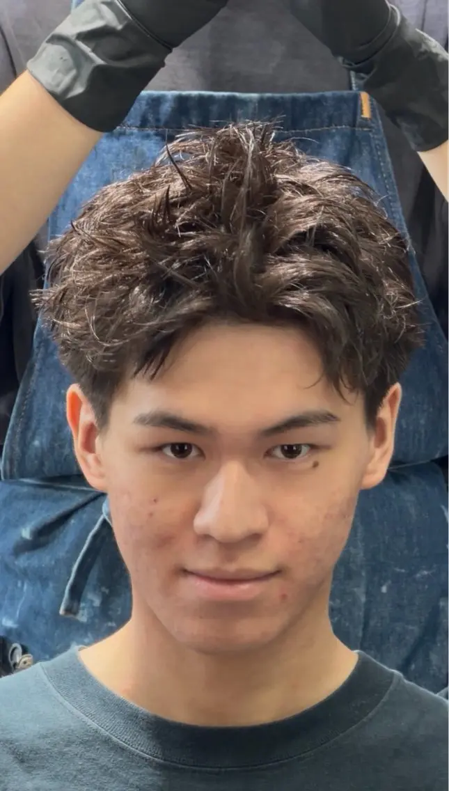ショート パーマ メンズ カット パーマ メンズ特化！ Taiyo 🇺🇸のヘアスタイル