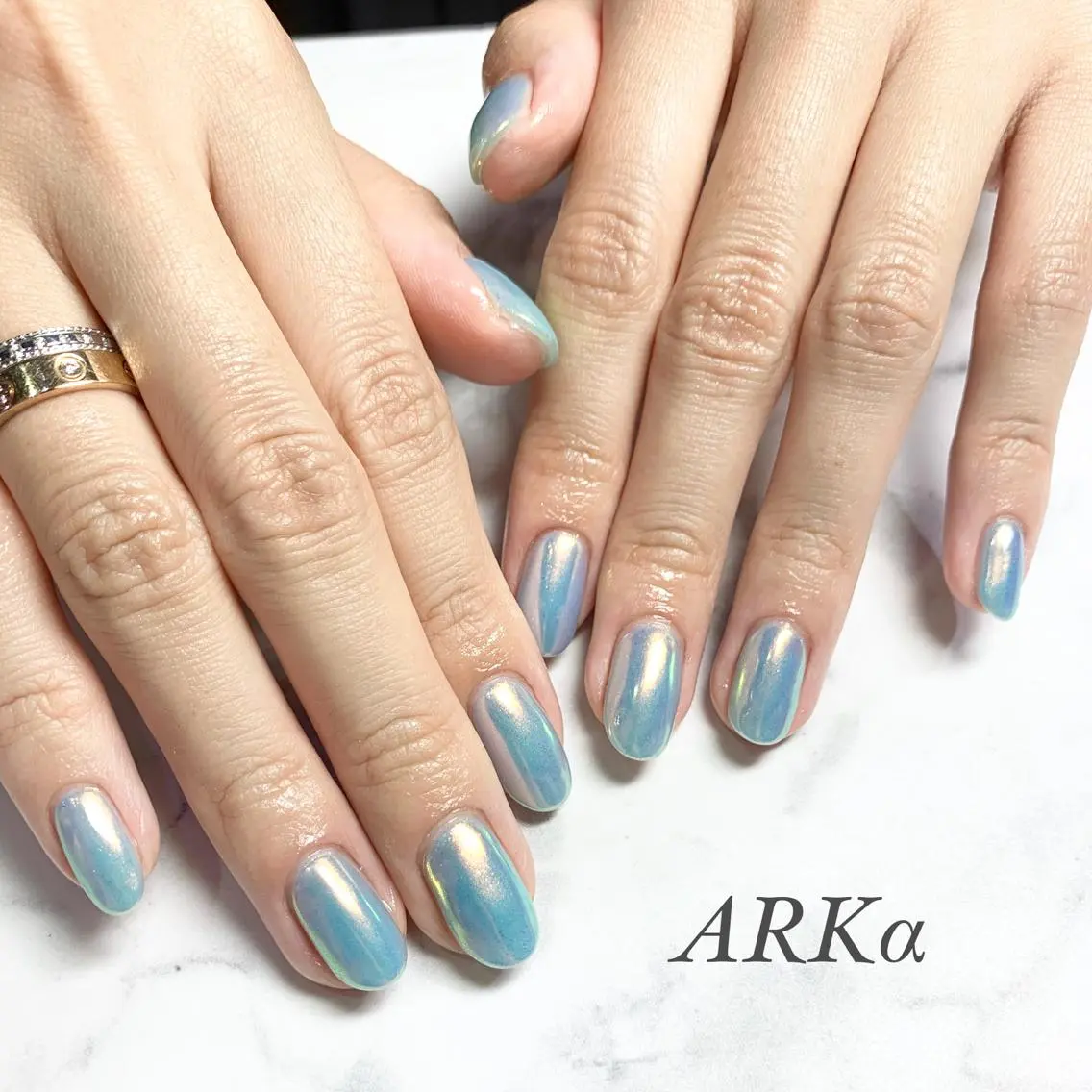 ネイル オーロラネイル ハンドネイル Nailsalon ARKαのネイルデザイン