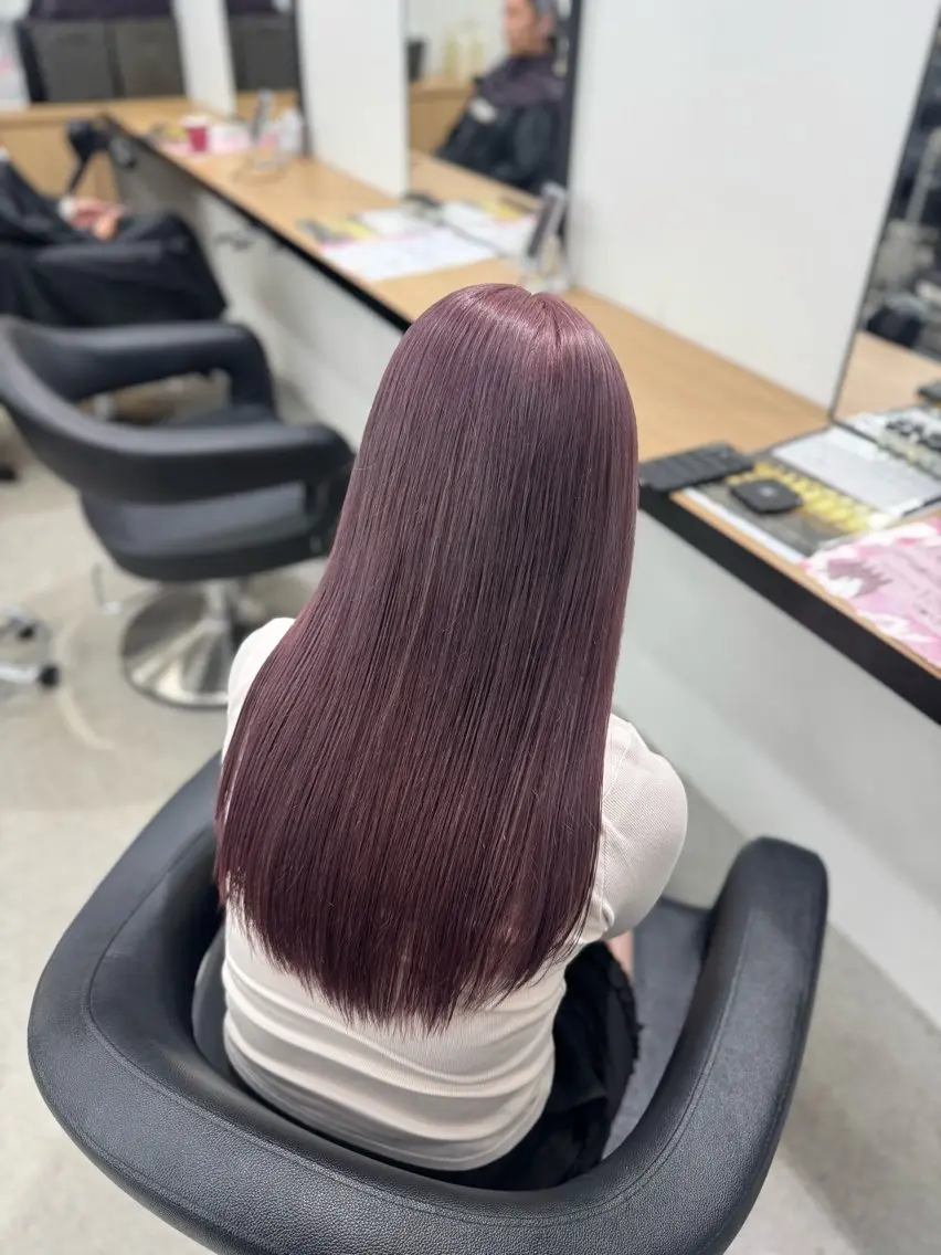 セミロング カラー ヘアアレンジ カット ヘアカラー トリートメント ヘアセット 🤍淡色ピンク&ラベ ンダーYUKI🤍のヘアスタイル