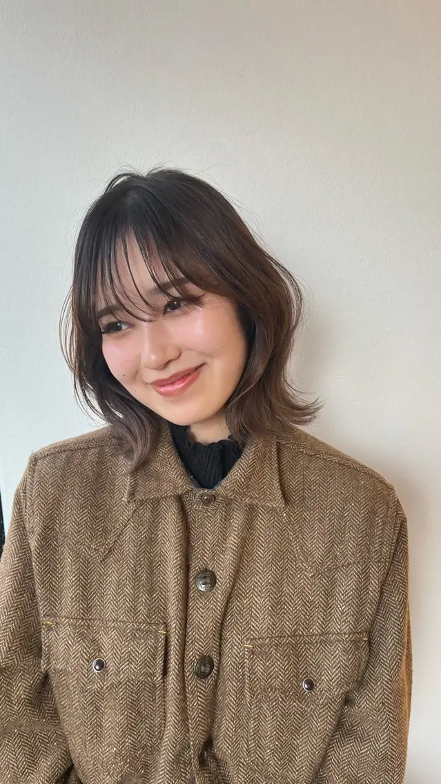 ミディアム ボブ 縮毛矯正 けいし🐬ボブ 美髪縮毛矯正のヘアスタイル