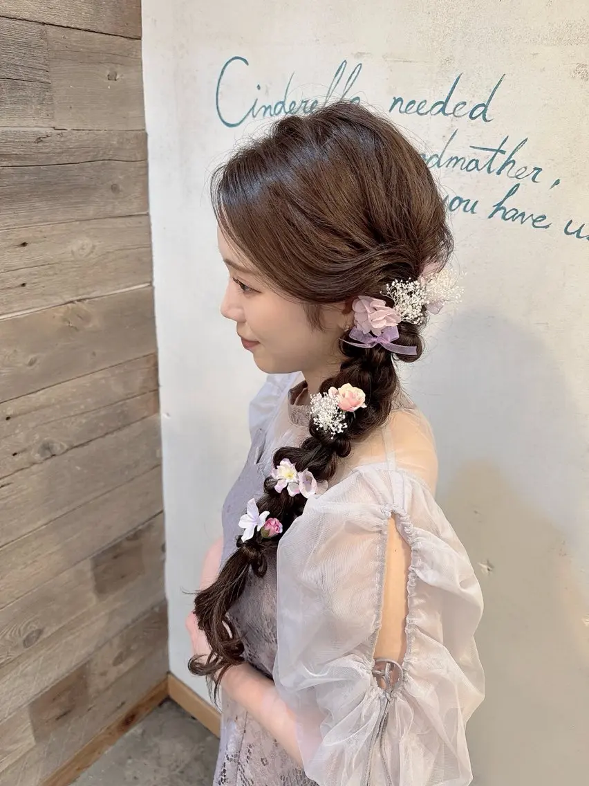 セミロング ヘアアレンジ ヘアセット 伊藤 栄子のヘアスタイル